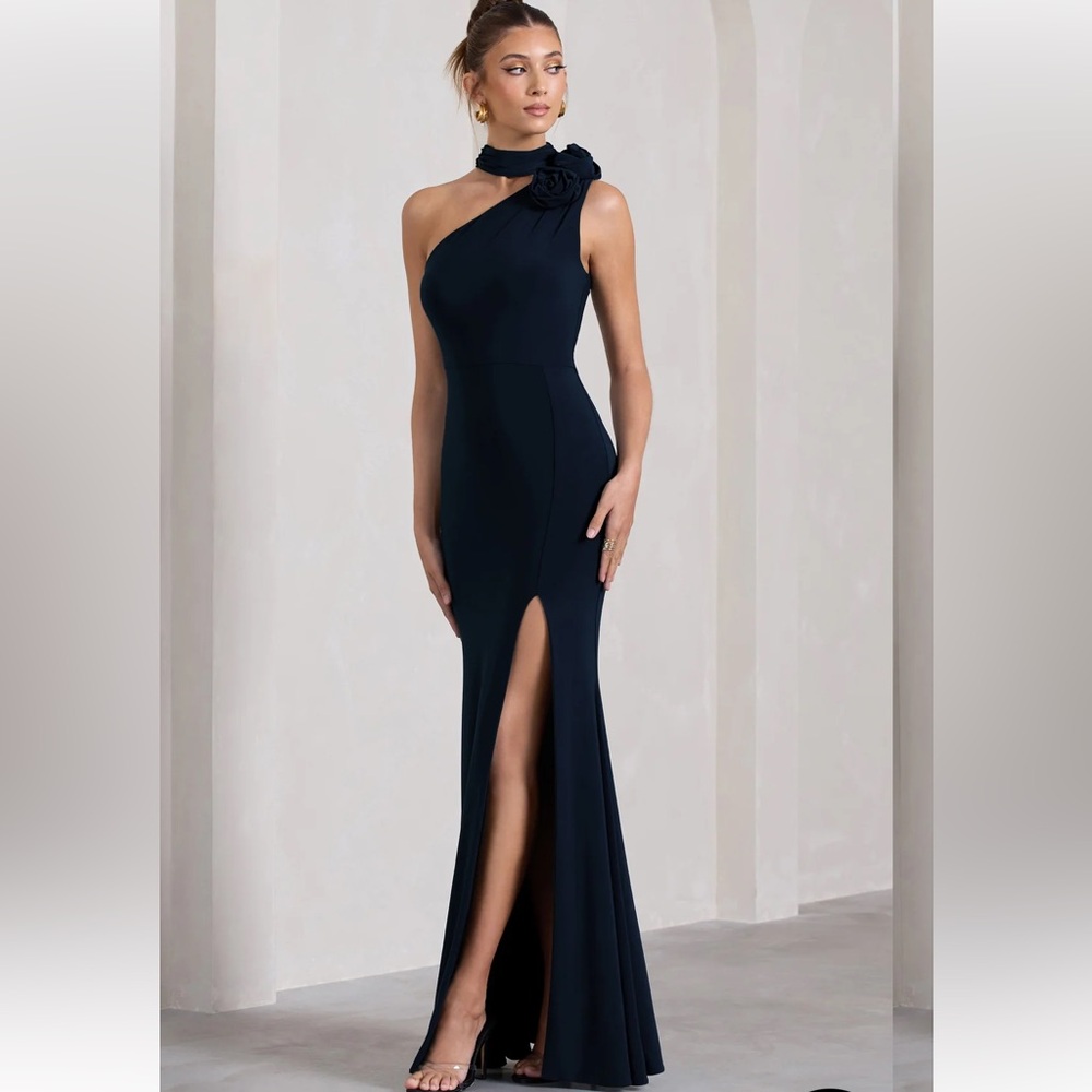 Club L London Midnight Blue Asymmetric Wedding Gown